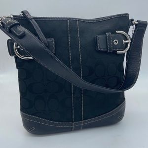 Coach signature slim soho hobo bag, buckle detail